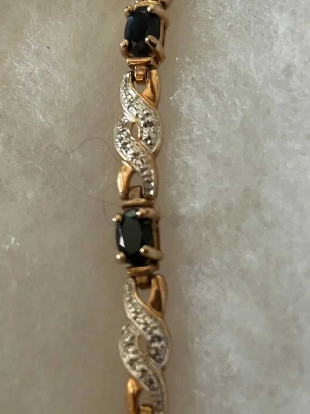 Lovely Sterling Silver Sapphire Tennis Bracelet